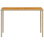 HKH Mesa de Jardim com Tampo em Acácia 115x54x74 Cm Vime Pe - Bege