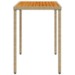HKH Mesa de Jardim com Tampo em Acácia 115x54x74 Cm Vime Pe - Bege