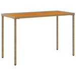 HKH Mesa de Jardim com Tampo em Acácia 115x54x74 Cm Vime Pe - Bege