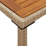 HKH Mesa de Jardim com Tampo em Acácia 115x54x74 Cm Vime Pe - Bege