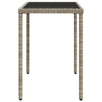 HKH Mesa Jardim C/ Tampo de Vidro 115x54x74 Cm Vime Pe Cinza-claro - Cinzento