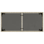HKH Mesa Jardim C/ Tampo de Vidro 115x54x74 Cm Vime Pe Cinza-claro - Cinzento