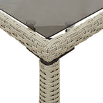 HKH Mesa Jardim C/ Tampo de Vidro 115x54x74 Cm Vime Pe Cinza-claro - Cinzento