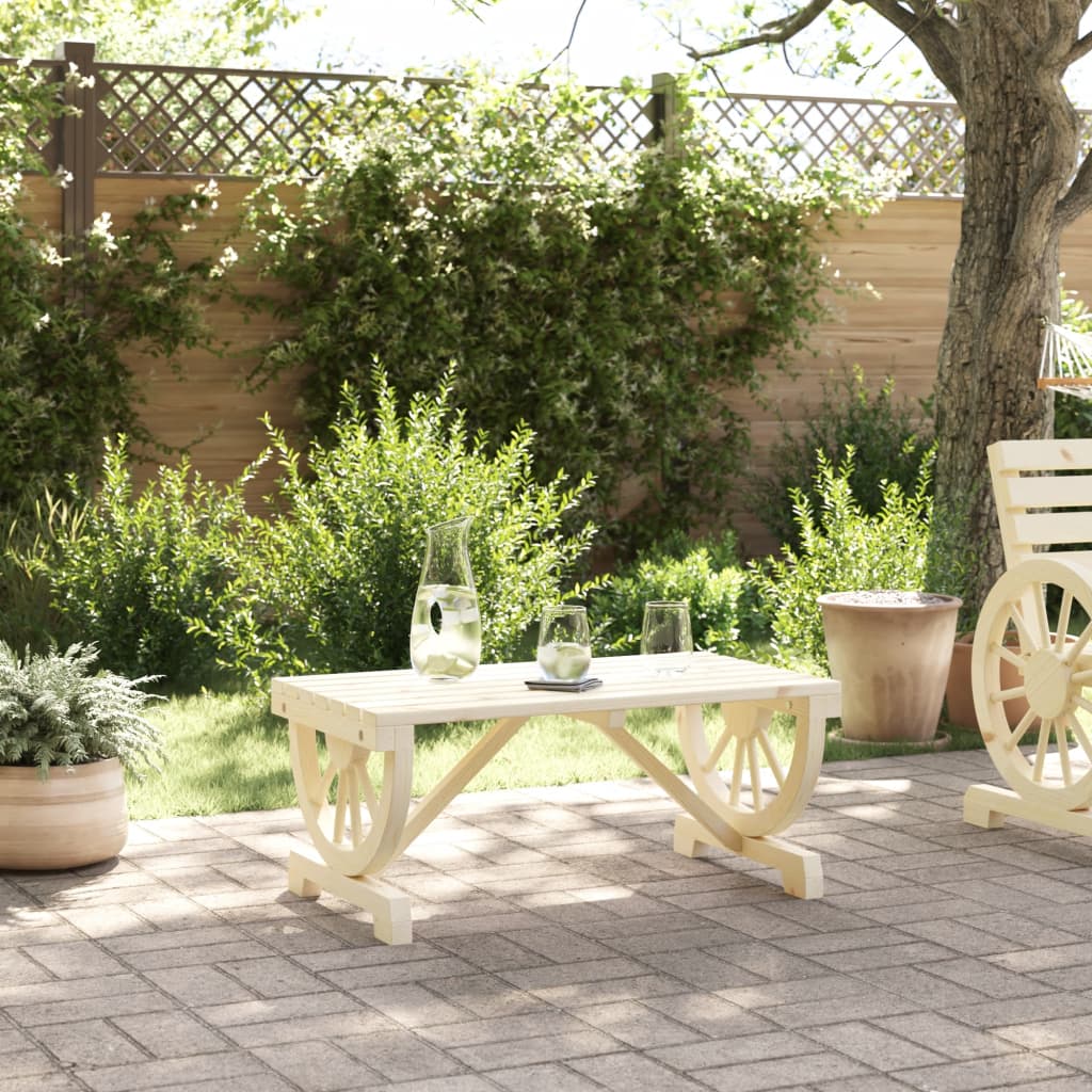 HKH Mesa de Centro para Jardim 90x50x40 Cm Madeira de Abeto Maciça - Marrom