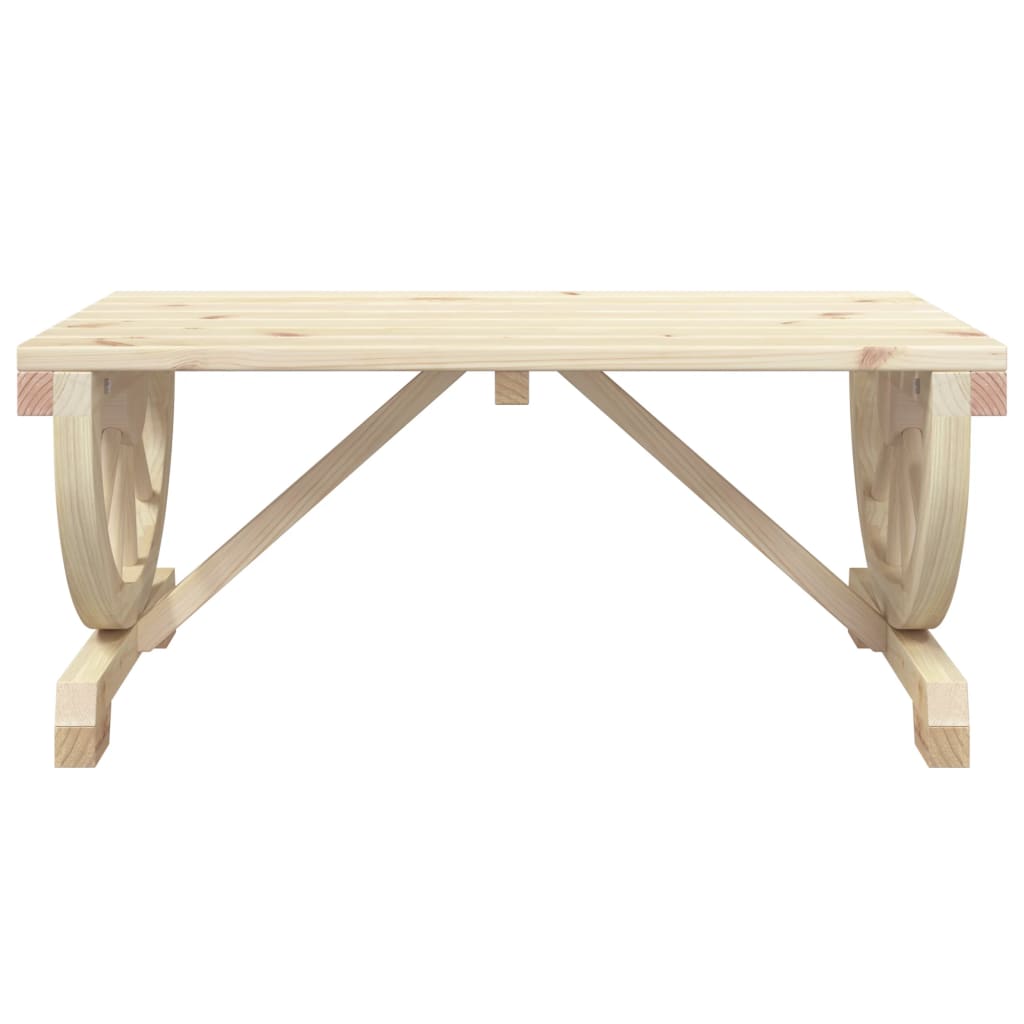 Mesa de Centro HKH para Jardín 90x50x40 Cm Madera Maciza de Abeto - Marrón