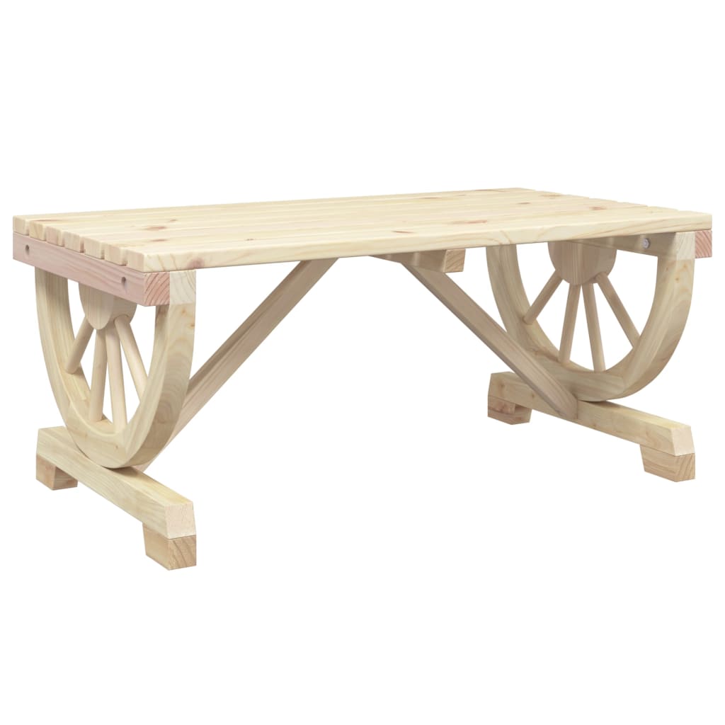 Mesa de Centro HKH para Jardín 90x50x40 Cm Madera Maciza de Abeto - Marrón