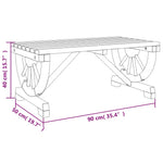 Mesa de Centro HKH para Jardín 90x50x40 Cm Madera Maciza de Abeto - Marrón