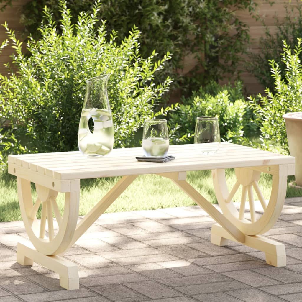 HKH Mesa de Centro para Jardim 90x50x40 Cm Madeira de Abeto Maciça - Marrom