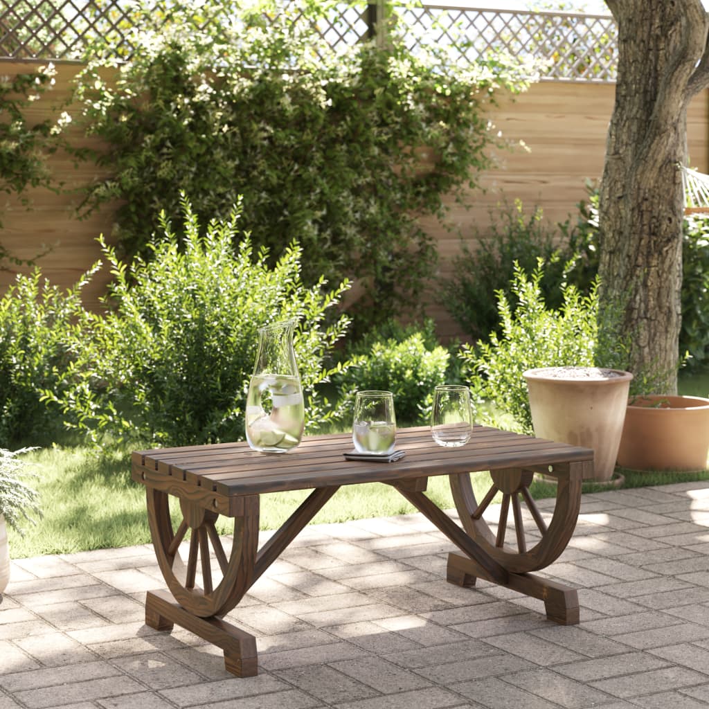 HKH Mesa de Centro para Jardim 90x50x40 Cm Madeira de Abeto Maciça - Marrom