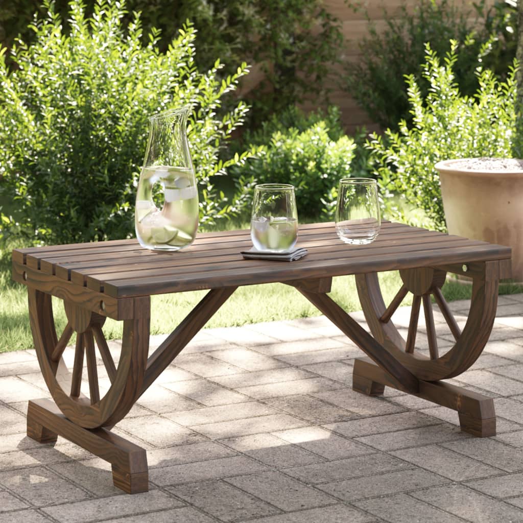 HKH Mesa de Centro para Jardim 90x50x40 Cm Madeira de Abeto Maciça - Marrom