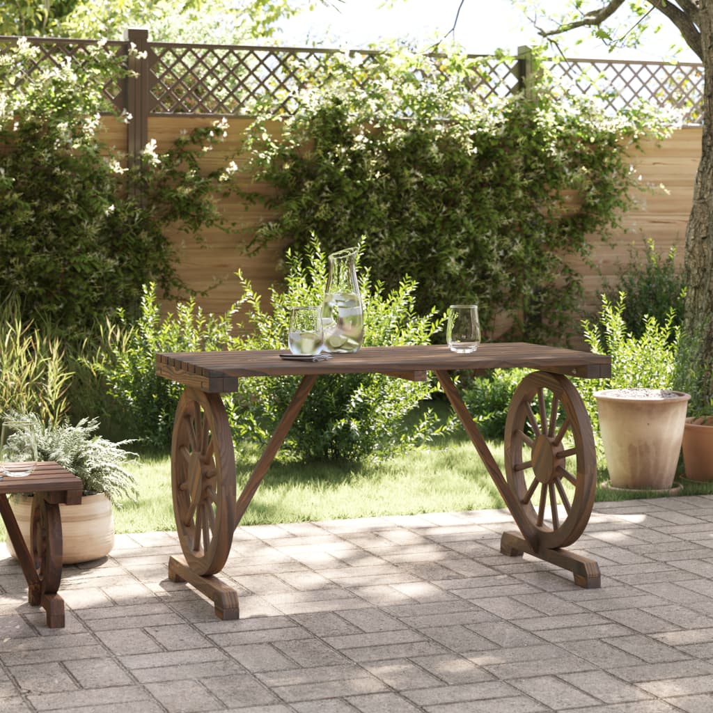 HKH Mesa de Jardim 115x55x65 Cm Madeira de Abeto Maciça - Marrom