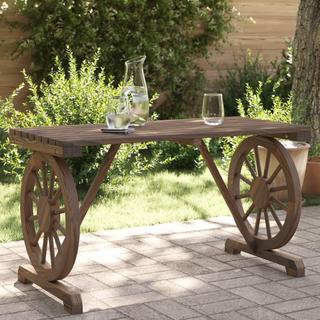 HKH Mesa de Jardim 115x55x65 Cm Madeira de Abeto Maciça - Marrom