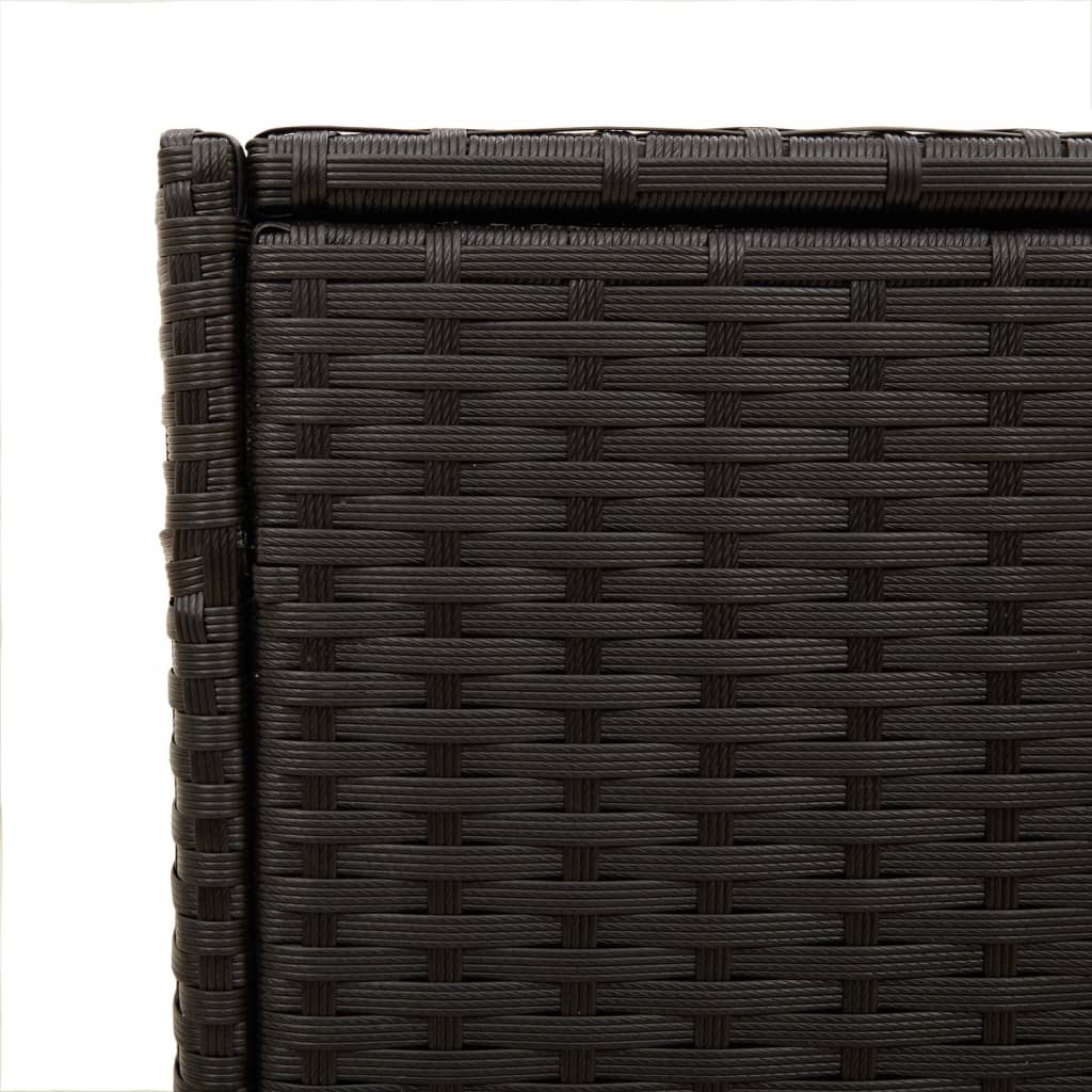 HKH Caixa De Arrumação Para Jardim 283l Vime Pe - Preto