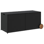 HKH Caixa De Arrumação Para Jardim Com Rodas 283l Vime Pe - Preto