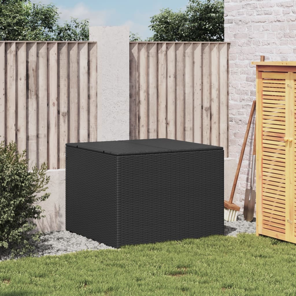 HKH Caja De Almacenamiento Para Jardín 291l Mimbre Pe - Negro