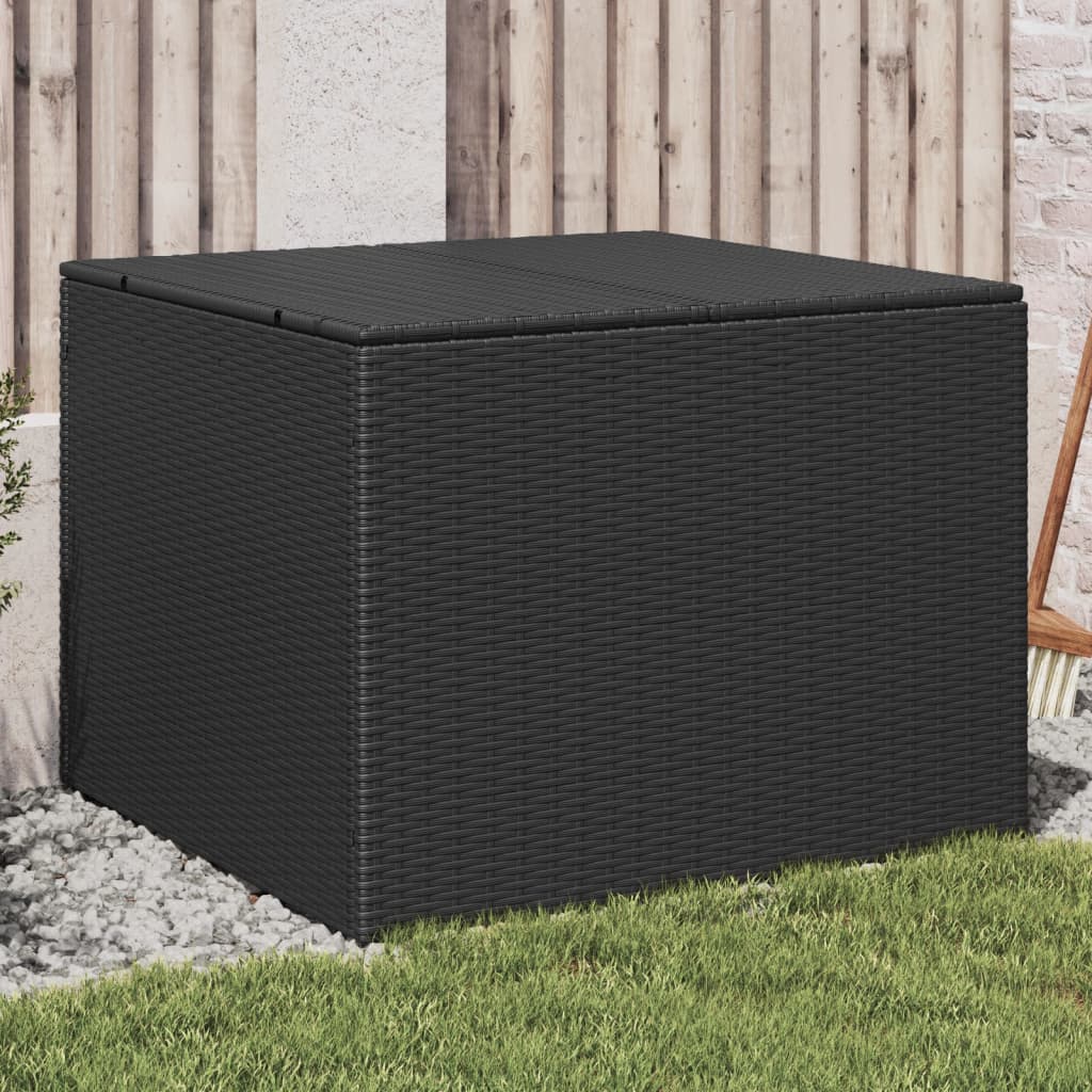 HKH Caja De Almacenamiento Para Jardín 291l Mimbre Pe - Negro