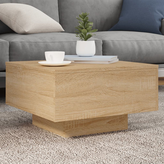 Mesa de centro HKH con luces LED, roble Sonoma