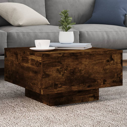 Mesa de centro HKH con luces LED, roble ahumado