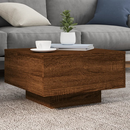 Mesa de Centro HKH con Luces Led Roble - Marrón
