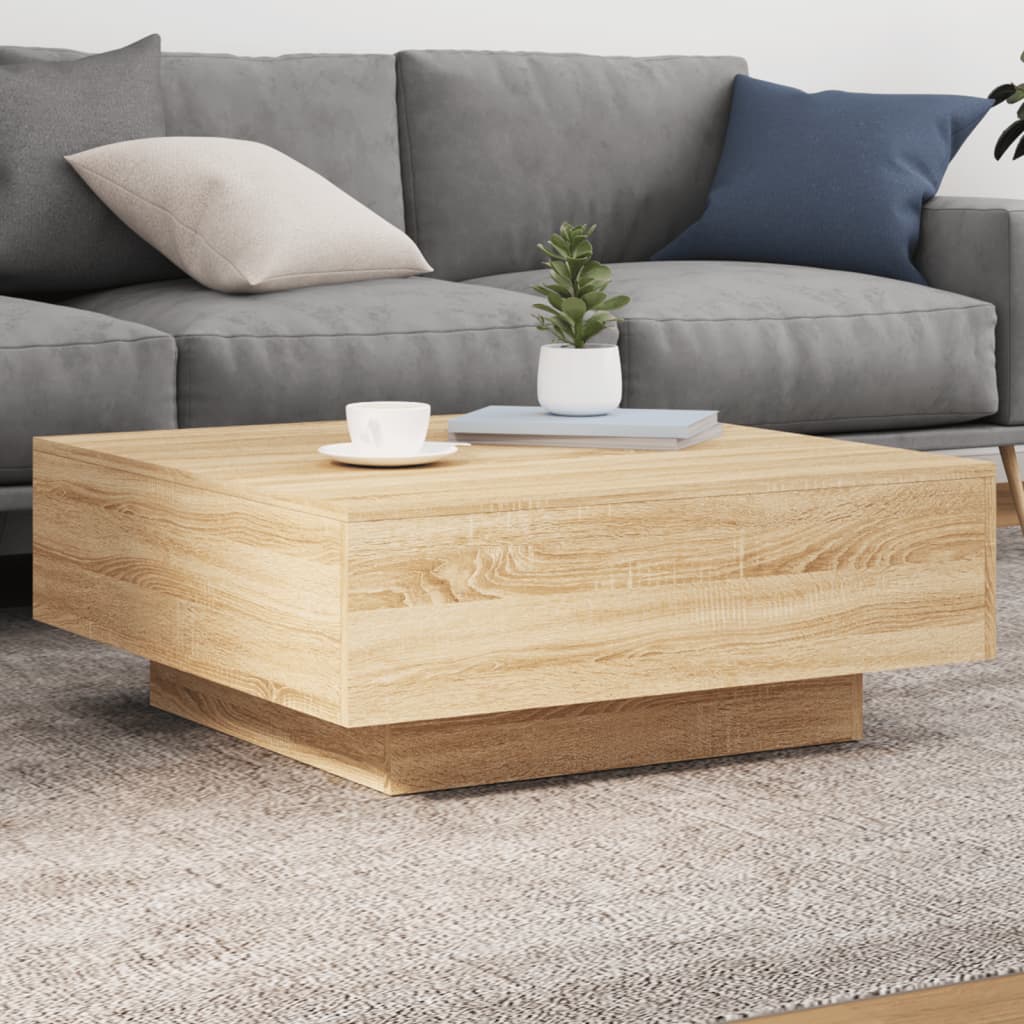 Mesa de centro HKH con luces LED, roble Sonoma