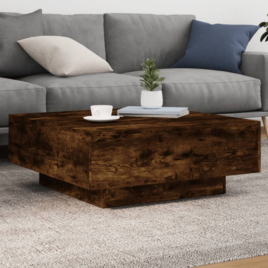 Mesa de centro HKH con luces LED, roble ahumado