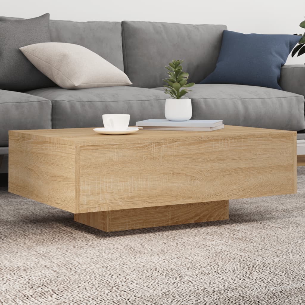 Mesa de centro HKH con luces LED, roble Sonoma
