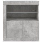 HKH Aparador Moderno em derivados de Madeira, Vidro com Luzes Led 60,5 X 37 X 67 Cm - Cinzento-Cimento