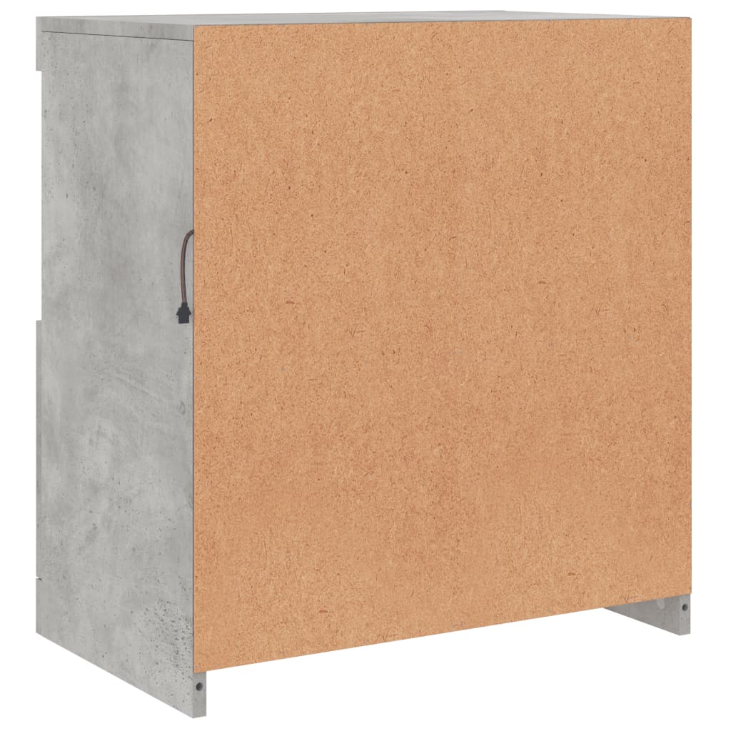 HKH Aparador Moderno em derivados de Madeira, Vidro com Luzes Led 60,5 X 37 X 67 Cm - Cinzento-Cimento