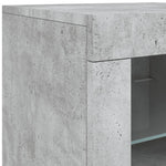 HKH Aparador Moderno em derivados de Madeira, Vidro com Luzes Led 60,5 X 37 X 67 Cm - Cinzento-Cimento