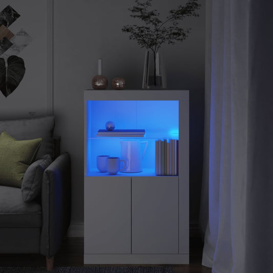 HKH Armário de Apoio com Luzes LED - Branco
