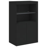 HKH Armário de Apoio com Luzes LED - Preto