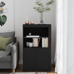 HKH Armário de Apoio com Luzes LED - Preto
