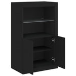 HKH Armário de Apoio com Luzes LED - Preto