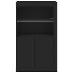 HKH Armário de Apoio com Luzes LED - Preto