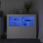 HKH Móveis de Apoio C/ Luzes LED 2 Peças - Branco