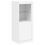 Aparador Alto HKH en derivados de Madera, Vidrio con Luces Led 41 X 37 X 100 Cm - Blanco