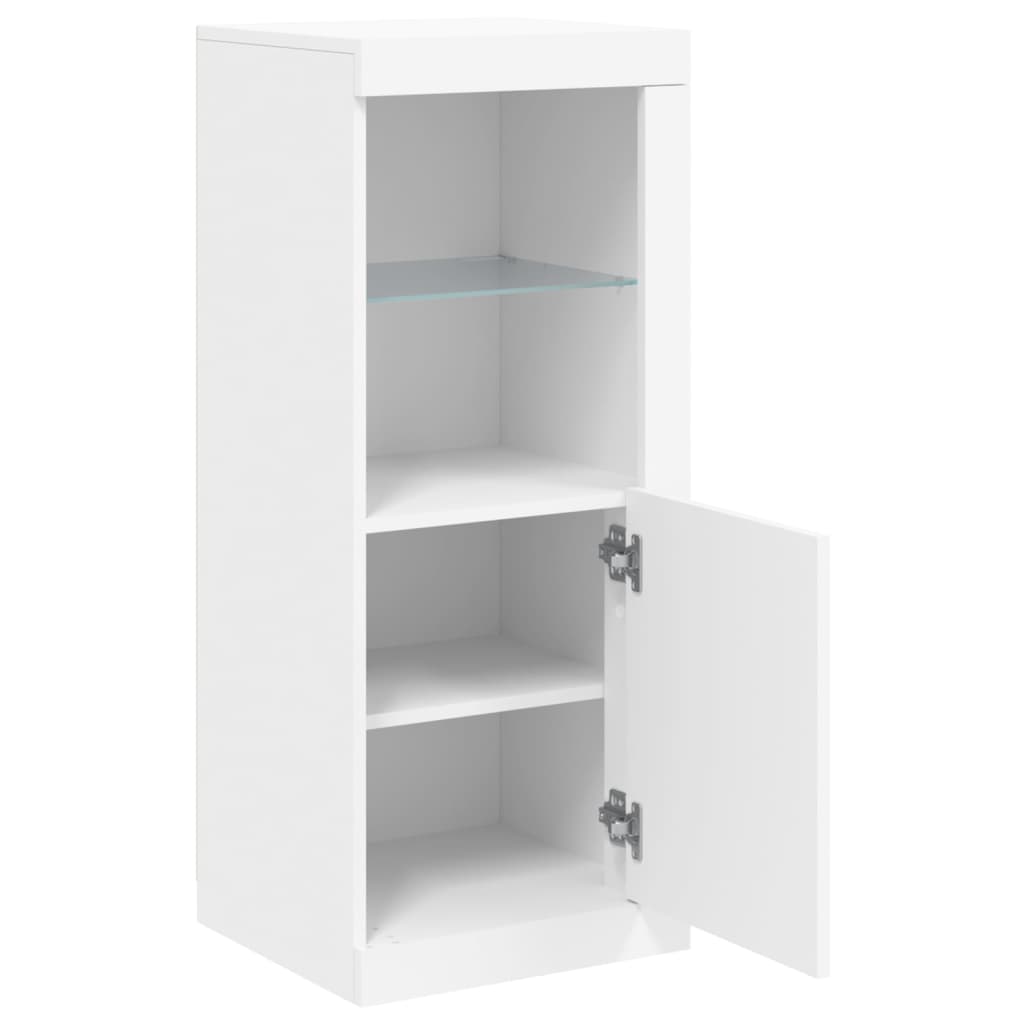 Aparador Alto HKH en derivados de Madera, Vidrio con Luces Led 41 X 37 X 100 Cm - Blanco