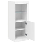 Aparador Alto HKH en derivados de Madera, Vidrio con Luces Led 41 X 37 X 100 Cm - Blanco