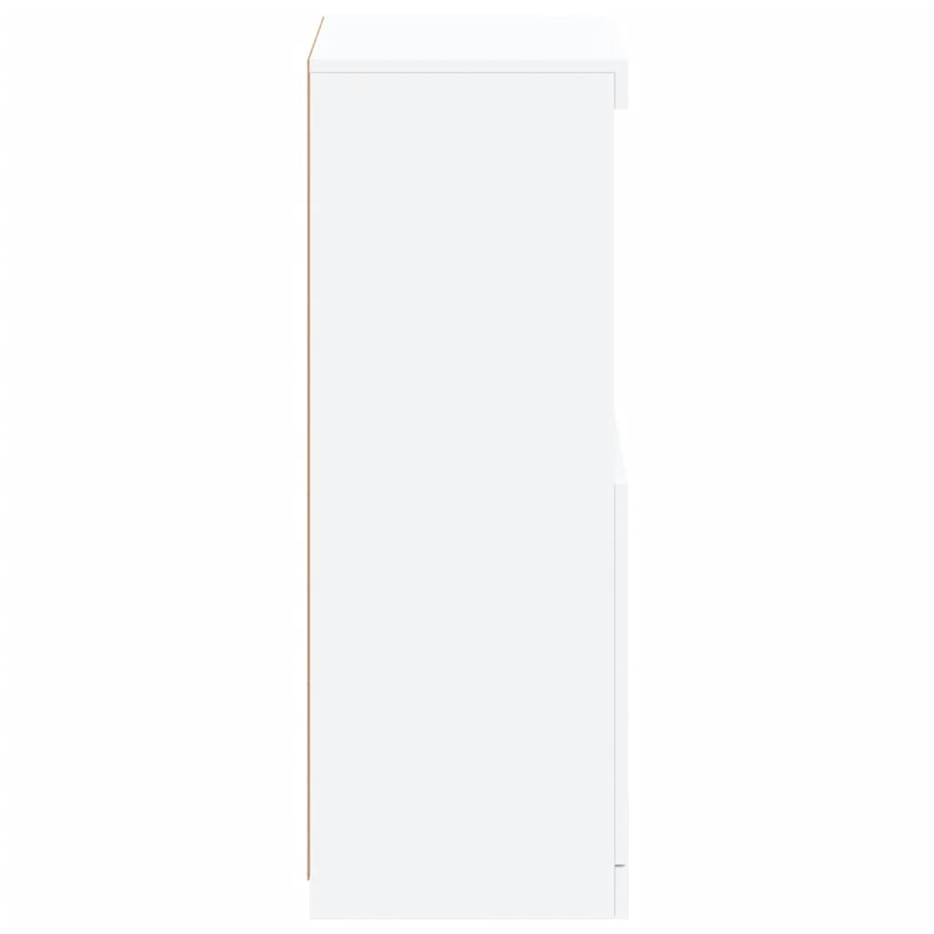 Aparador Alto HKH en derivados de Madera, Vidrio con Luces Led 41 X 37 X 100 Cm - Blanco