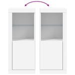 Aparador Alto HKH en derivados de Madera, Vidrio con Luces Led 41 X 37 X 100 Cm - Blanco