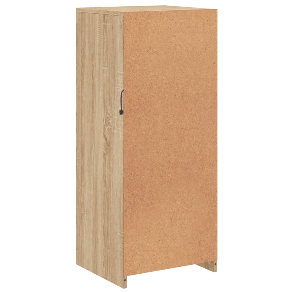 HKH Aparador Alto em derivados de Madeira, Vidro com Luzes Led 41 X 37 X 100 Cm - Carvalho Sonoma