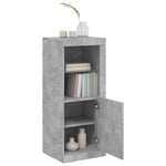 HKH Aparador Alto en derivados de Madera, Vidrio con Luces Led 41 X 37 X 100 Cm - Gris-Cemento