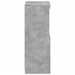 HKH Aparador Alto en derivados de Madera, Vidrio con Luces Led 41 X 37 X 100 Cm - Gris-Cemento