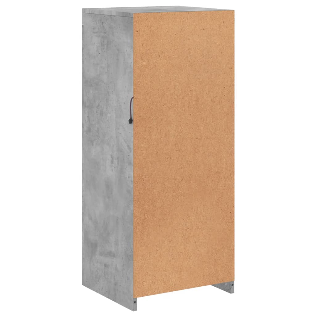 HKH Aparador Alto en derivados de Madera, Vidrio con Luces Led 41 X 37 X 100 Cm - Gris-Cemento