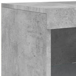 HKH Aparador Alto en derivados de Madera, Vidrio con Luces Led 41 X 37 X 100 Cm - Gris-Cemento