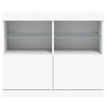 HKH Aparador Moderno em derivados de Madeira, Vidro com Luzes Led 81 X 37 X 67 Cm - Branco