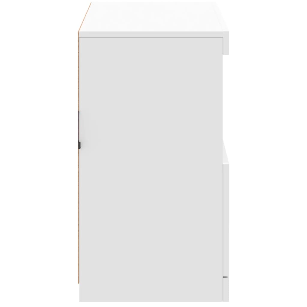 HKH Aparador Moderno em derivados de Madeira, Vidro com Luzes Led 81 X 37 X 67 Cm - Branco
