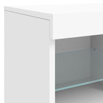 HKH Aparador Moderno em derivados de Madeira, Vidro com Luzes Led 81 X 37 X 67 Cm - Branco