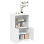 HKH Aparador Alto en derivados de Madera, Vidrio con Luces Led 60,5 X 37 X 100 Cm - Blanco