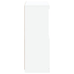 HKH Aparador Alto en derivados de Madera, Vidrio con Luces Led 60,5 X 37 X 100 Cm - Blanco